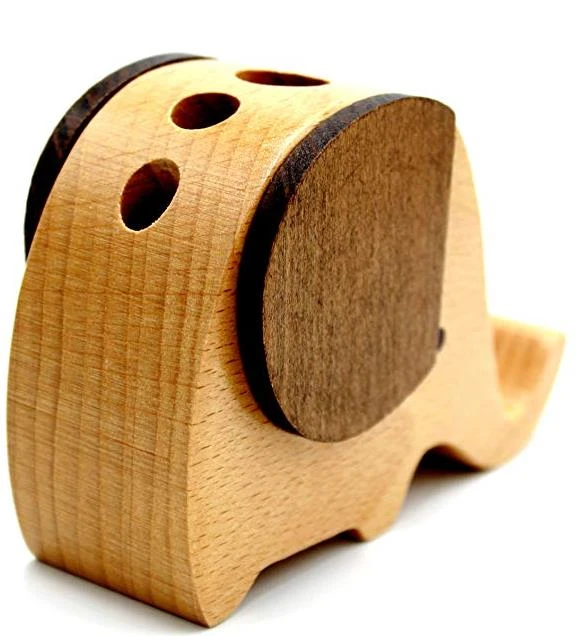 Custom elephant shape wooden Cellphone Holder craft