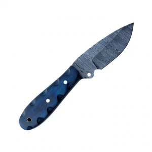 Custom Handmade Damascus Steel Hunting Knife Fixed Blade Camping Knife With Leather Sheath