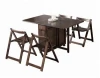 Custom logo FSC certified solid wooden folding dining table and chair