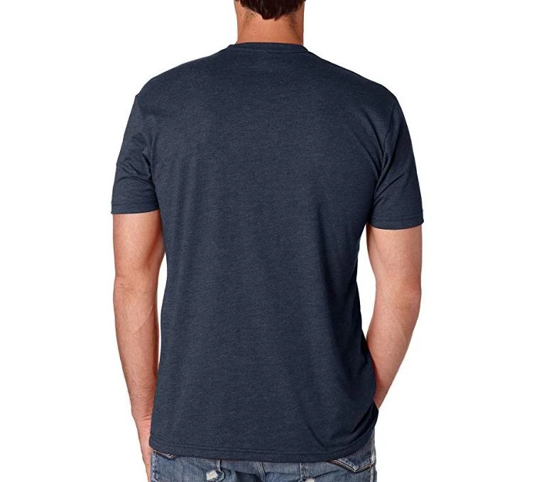 custom logo high quality  combed ringspun 60cotton 40polyester heather color navy bule mens t shirt