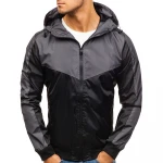 Custom LOGO New Mens autumn outdoor leisure mountain jacket color matching zipper hooded jacket Breathable Waterproof Jacket