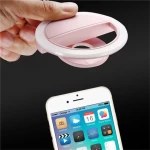 Custom Logo Universal Selfie LED Ring Flash Light Portable Mobile Phone Selfie Lamp Luminous Ring Clip For iPhone 12 All