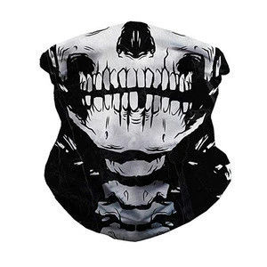 Custom New Design Black Color Fashion Multifunction Skull Bandana