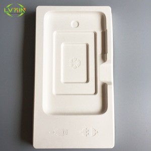 Custom paper tray molded pulp insert bagasse recycled packaging tray