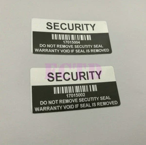 custom printed silver VOID label tamper proof security packaging sticker electric packing seal warranty label stickers