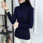 Custom Women sweater turtleneck women high neck sweaters girl knitted cotton pullover sweater