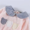 Customize long sleeve polyester baby clothes bodysuit winter new born skin friendly velvet baby rompers with pockets