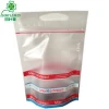 customized design stand up ziplock bread plastic packaging bags leisure food packing bags with die cut handle