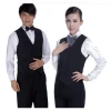 customized Hot Sale Hotel Staff uniform three pieces sets Cotton polyester  ties with shirt and top vest custom the pants