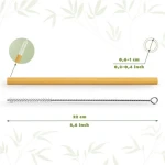 Customized Travel Juice Cocktail Organic Eco Friendly Compostable Biodegradable Reusable Straws Drinking Bamboo Straw