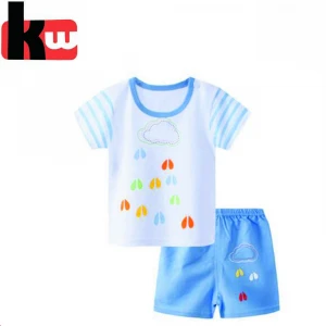cute and fashion children short sleeve pajamas kids cotton underwear baby pajamas