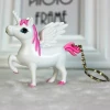 Cute Unicorn LED Sound Keychain  flashing animal shaped car keyring  bag pendent promotional gift