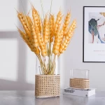 Cylinder Garden Rustic Clear Transparent Woven American Style Flower Arrangement Glass Rattan Vase