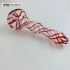 D&amp;K Red Stripe Thick Glass Pipe For Dry Herb and Weed Pipe Smoking Accessories