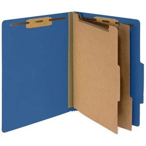 Dark Blue Classification Folders, 2 Divider,, Durable 2 Prongs designed to Organize Standard Medical File
