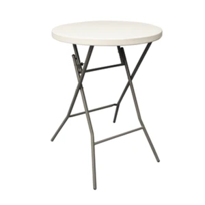 Dia 80cm round plastic high bar foldable party cocktail table