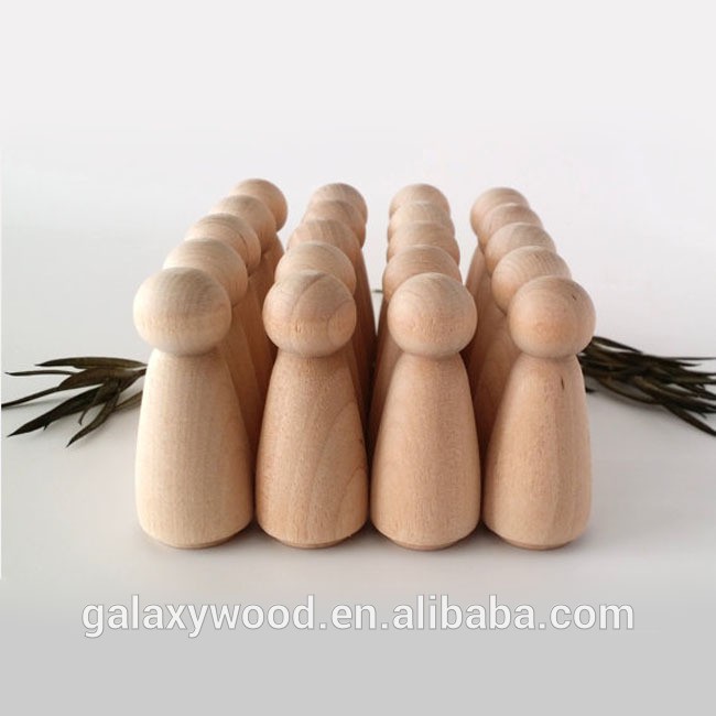 Different size Custom Natural Unfinished Wooden Peg Doll Bodies for Arts&amp;Crafts