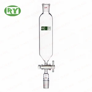 Direct Factory Laboratory Glassware Separatory Funnel, Cylindrical, PTFE Stopcock