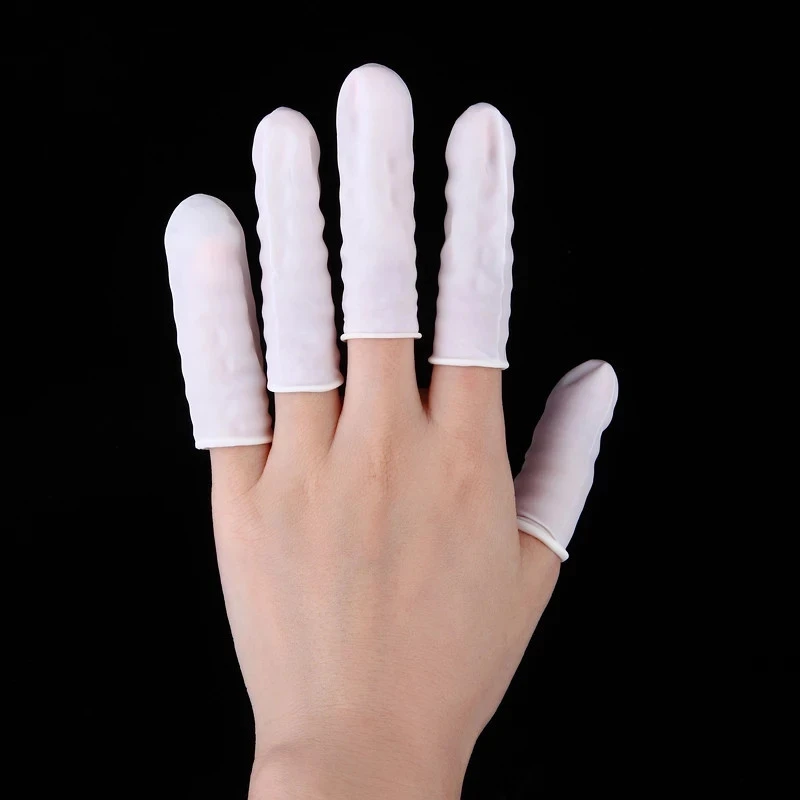 Disposable Latex Cleanroom Finger Cots White Antistatic Esd Latex Rubber Finger Cots