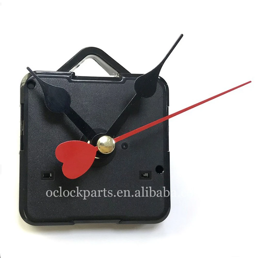 DIY Quartz Clock Wall Movement Mechanism SENREAL Black Red Hearts Hand Clock Repair Part Kit