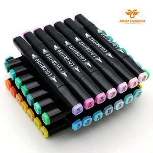 Dual Tip Art Markers.Multi-Colors ,Permanent Marker Pens Highlighters with Case Perfect for Adult Coloring  Illustration