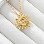 Dylam Stainless Steel Dainty Necklace Men Tennis Charm Titanium Jewelry 18K Gold Platef Rose For Women Sun Fashion Necklaces