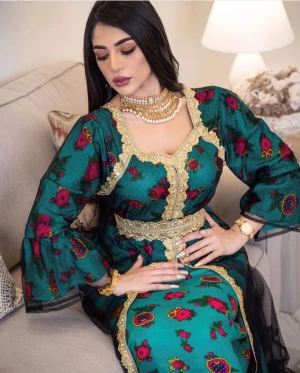 E21318 Wholesale 2021 Fashionable  mesh flower lace  islamic clothing embroidered abaya muslim long dresses women