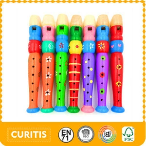 early childhood trumpet child nursery music baby toys 6 hole green wooden children can play clarinet piccolo flute for sale