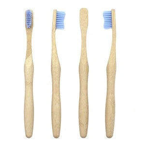 Eco-friendly Wavy Shaped Biodegradable Castor Oil Bristles Natural Bamboo Toothbrush
