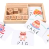 Educational Wooden toys Montessori Spelling Word Game English Cardboard And Alphabet Flash Cards for  And kids toys