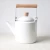 Import enamel kettle Straight body pot with wooden handle high temperature resistance water kettle from China