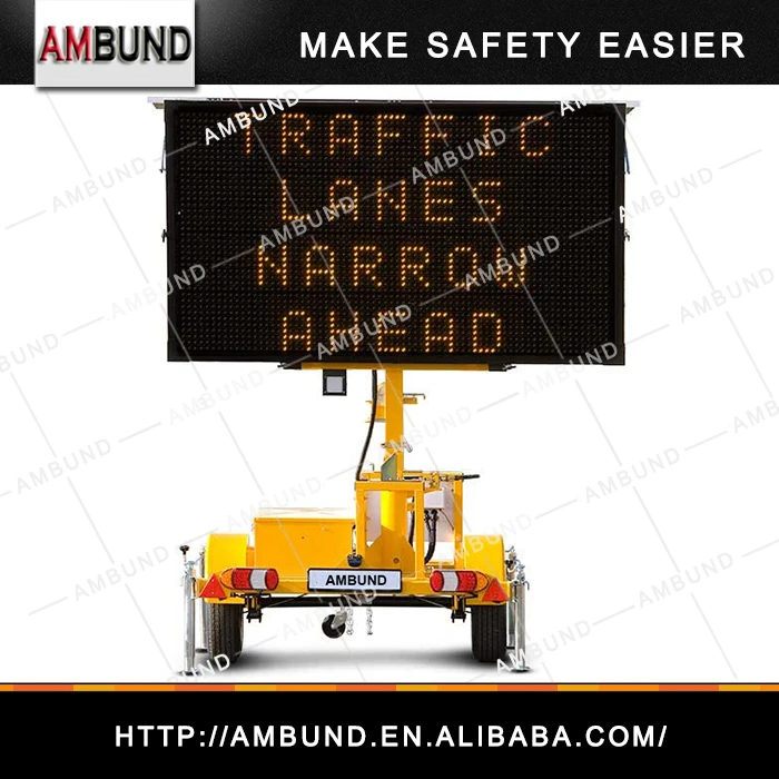 EU Series Portable Message Signs For Traffic Management, Outdoor Trailer Mounted Variable Message Signs