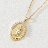 Europe and America religious accessories copper micro inlay colored zircon Virgin Mary pendant personalized necklace