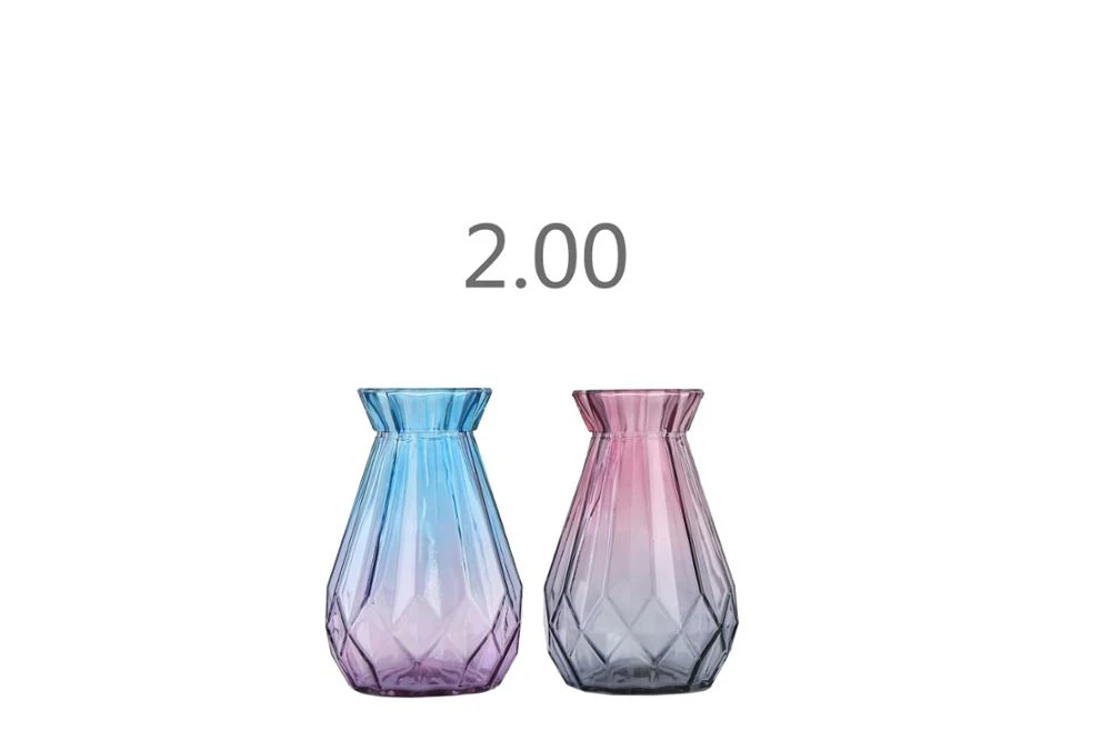 Factory 25cm colorful hot sale glass flower vase glass bottle