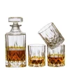 Factory Custom Clear Diamond 750ml Whiskey Glass Set Whisky Decanter With Whisky Glass