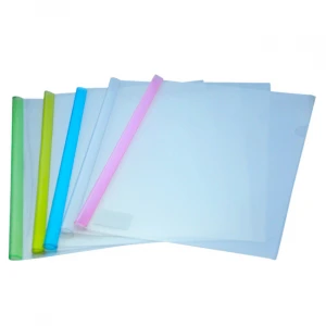 Factory custom transparent plastic office file folder A4 size pull rod clip file