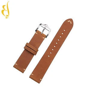 Factory customized handmade light brown genuine leather watch band