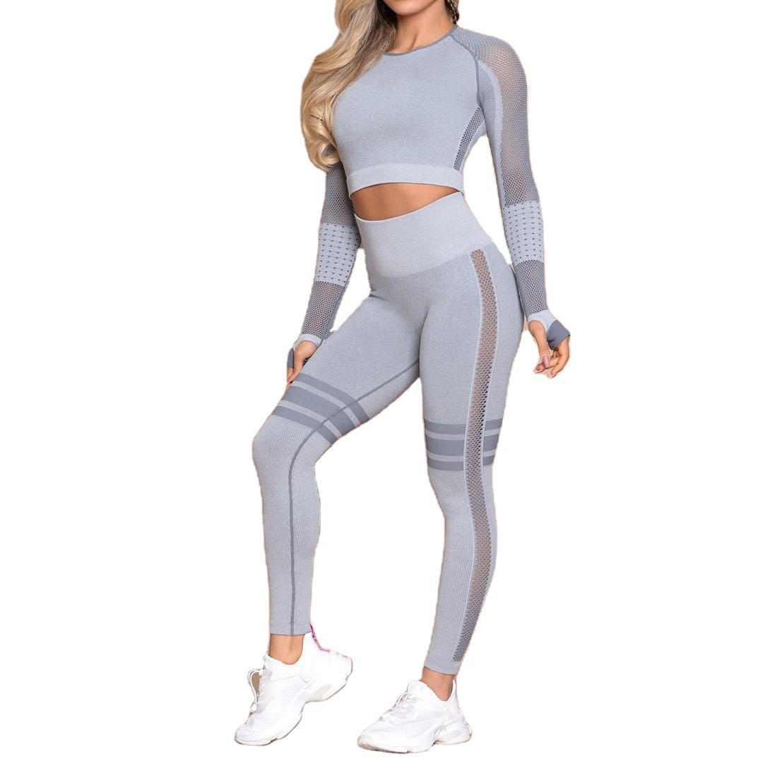 Factory direct European and American yoga wear sports high waist fitness pants tight leggings