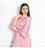 Factory Direct Sales Dubai Premium Satin Ruffle Sleeve Dress Muslim Women