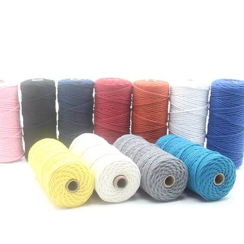 Factory Directly Supply Cotton Single Twist Rope 3mm Macrame Cord