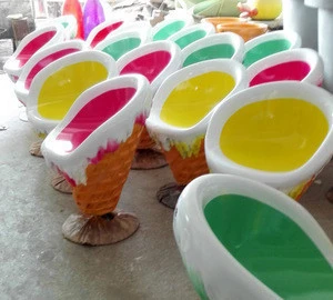 factory made Ice Cream Cone trash can for restaurant Shop Furniture