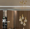 Factory Price crystal glass and metal pendant light new design modern hanging lamps for showcase bar restaurant