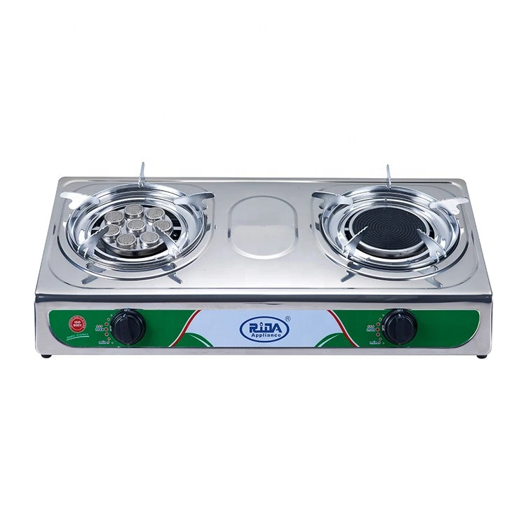 Factory specials custom quality cookware top Indian model 2 burner plate gas cooker stove cooktop