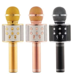 Factory stock WS858 wireless microphone karaoke bt microphone with speakers for kids