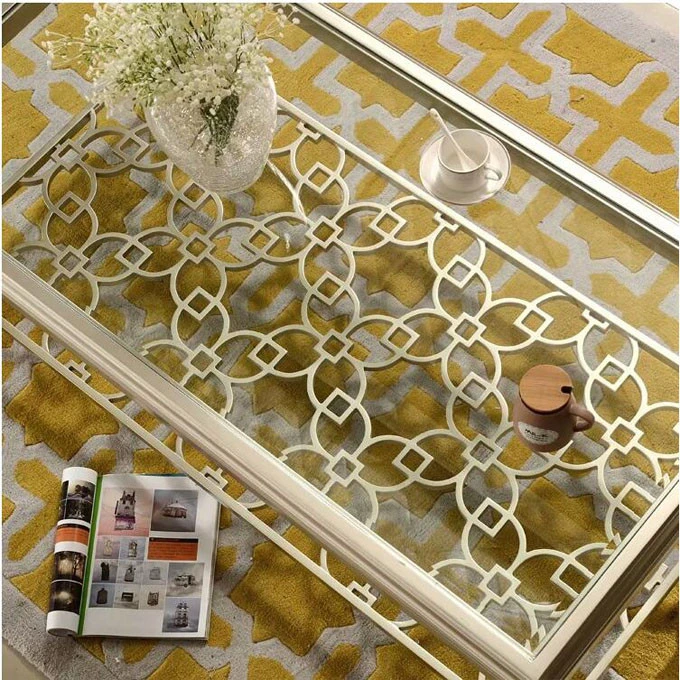 Factory Supply modern square wood glass tea table End table coffee table sets