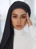 Factory wholesalenew design stretchy fabric hijab cap head scarf muslim women modal cotton ribbed jersey hijab