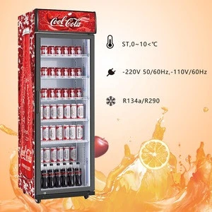 Fan Cooling Coca Single Glass Door Display Fridge Showcase Upright Beverage LG Refrigerator