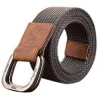 Fashion Cotton Canvas Fabric webbing Metal Buckle men Belts with alloy buckle