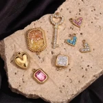 Fashion DIY Stainless Steel Jewelry Pendants Shining CZ Crystal Charms Jewelry Making For Necklace Jewelry Accessories