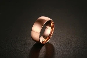 Fashion jewelry, 8mm handmade wire drawing titanium rings, rose gold, personalized men&#39;s rings YSS387